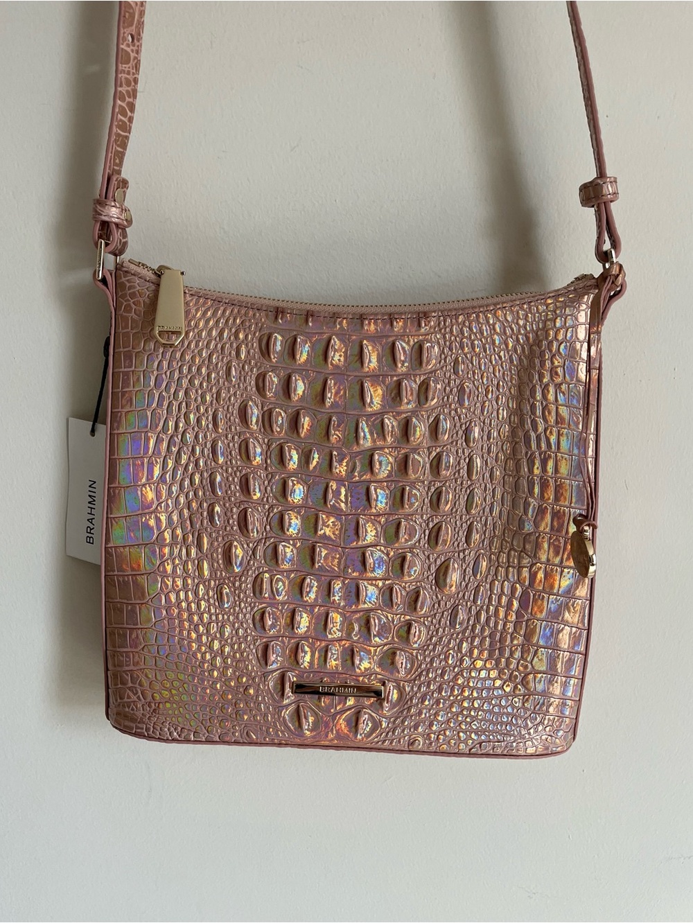 Brahmin Katie Rose Gold Leather Crossbody Purse Bag NWT